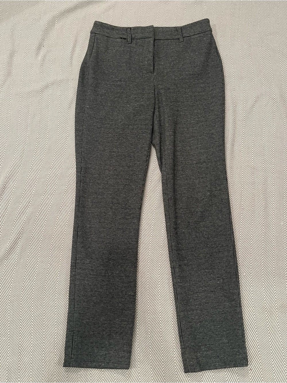 White House Black Market Gray/Black Straight-Leg Pants
